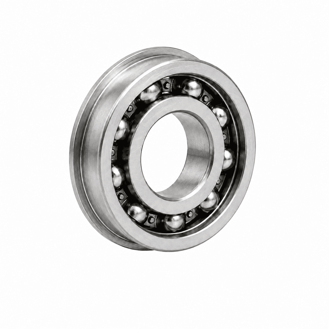 Open flanged ball bearing
